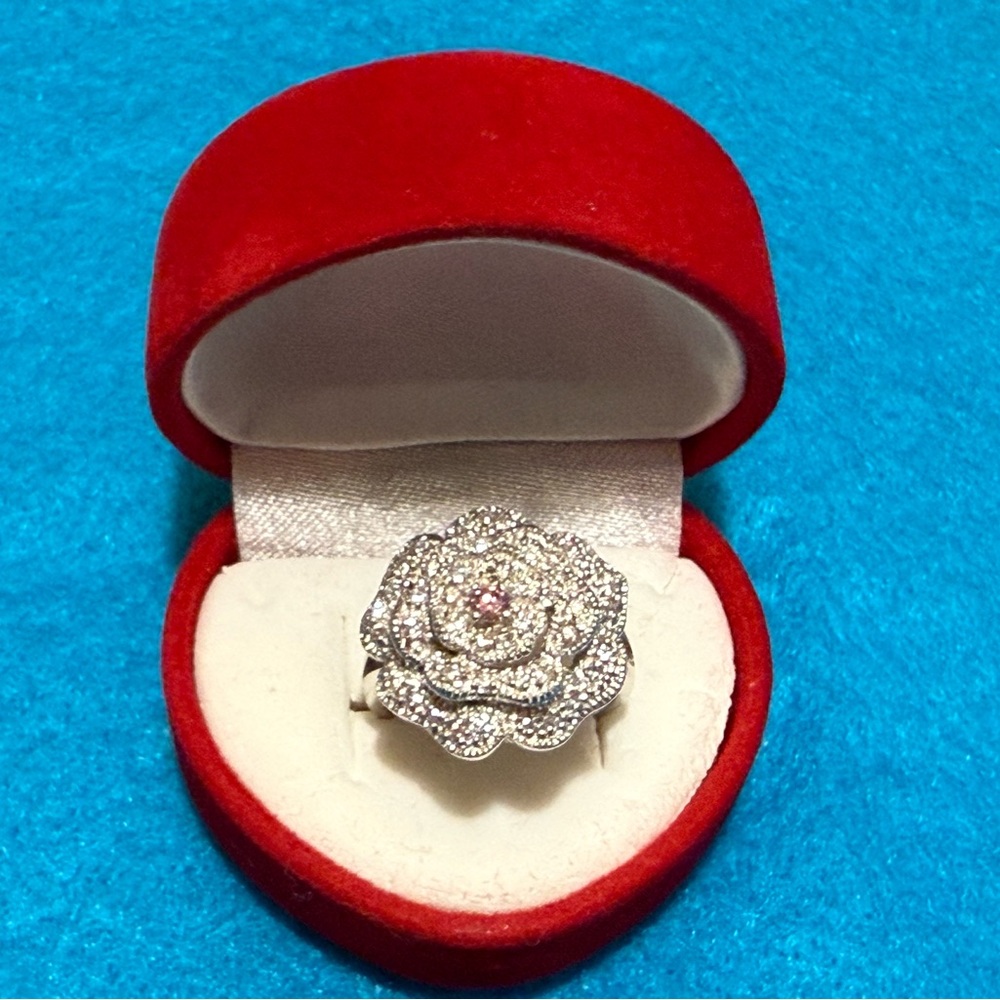 Lucas 925 Pave CZ Floral Ring